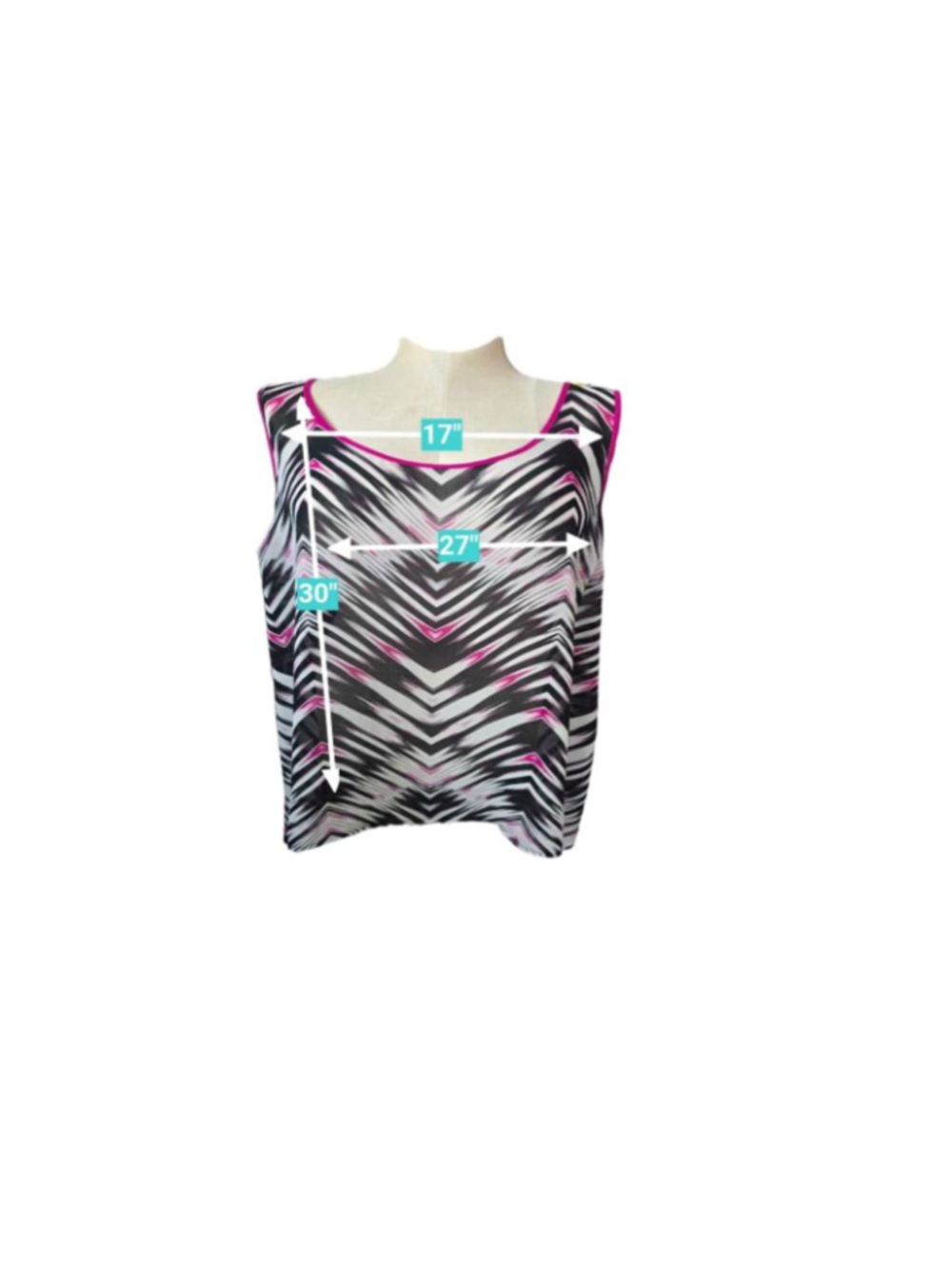 Women's Torrid Plus Size 3X Black Pink Chevron Tank Top - Picture 4 of 5